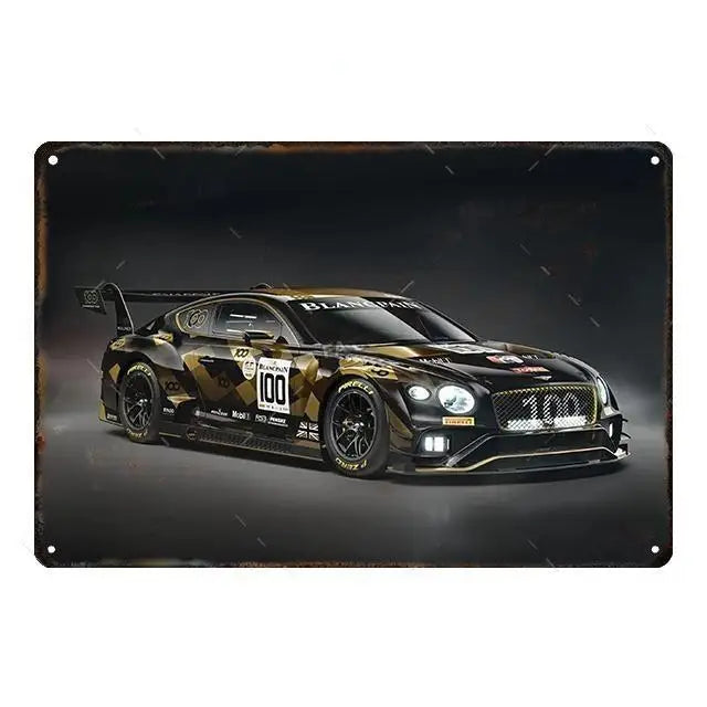 Cool Race Car Vintage Metal Poster Modern Sport Car Retro Tin Sign Auto Club Wall Decoration Plaque for Home Decor Peaceful Pleasures Health and Wellness 1 20x30cm Unframed