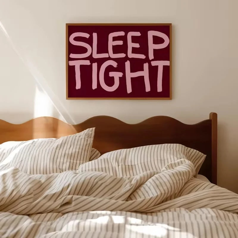 Sleep Well Minimalist Canvas Wall Art Print | Bedroom Decor