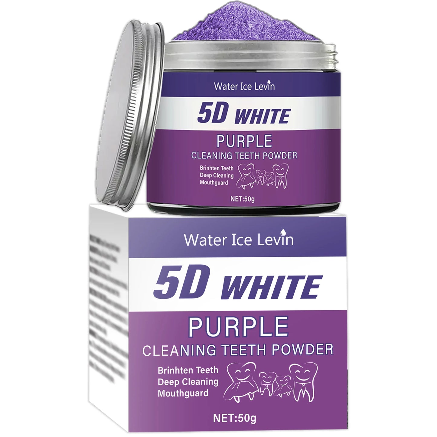 Purple Teeth Whitening Powder 50g – Natural Pearl Essence