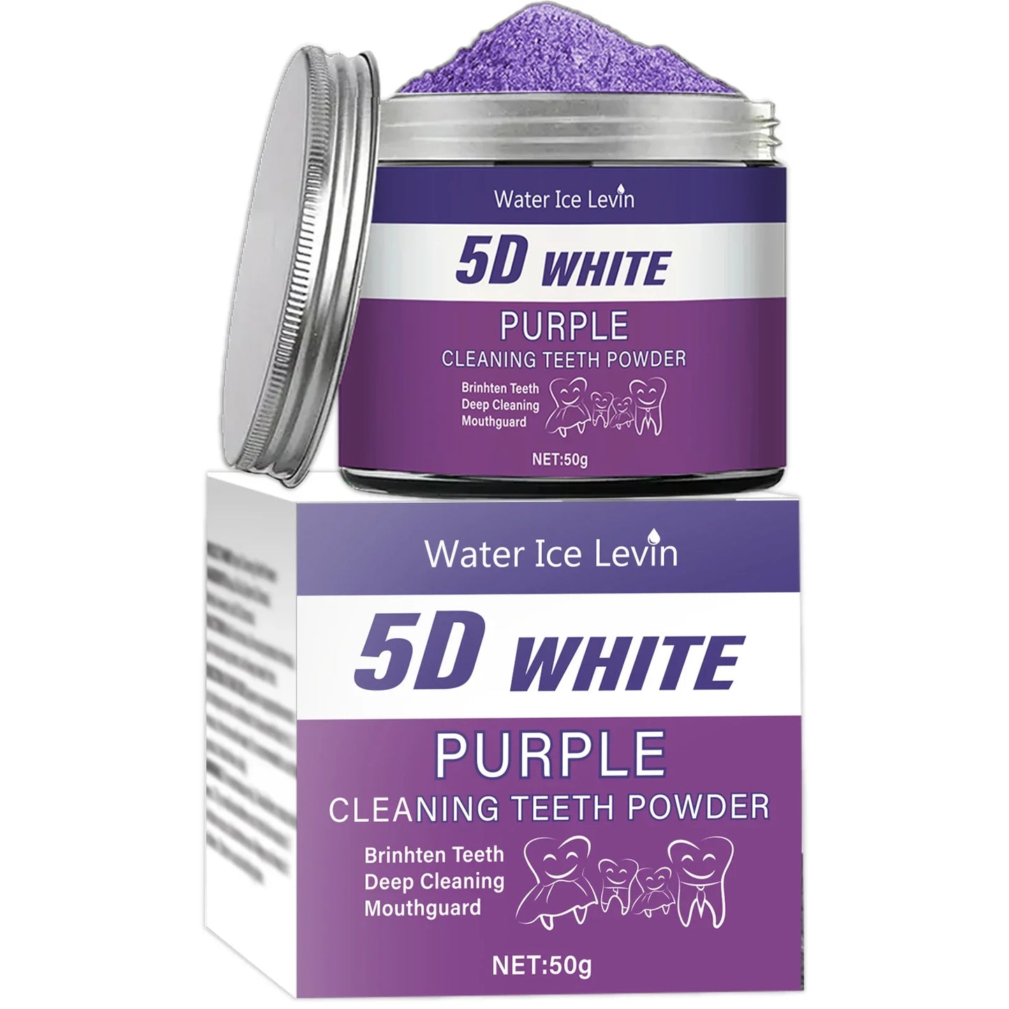 Purple Teeth Whitening Powder 50g – Pearl Essence Deep Clean