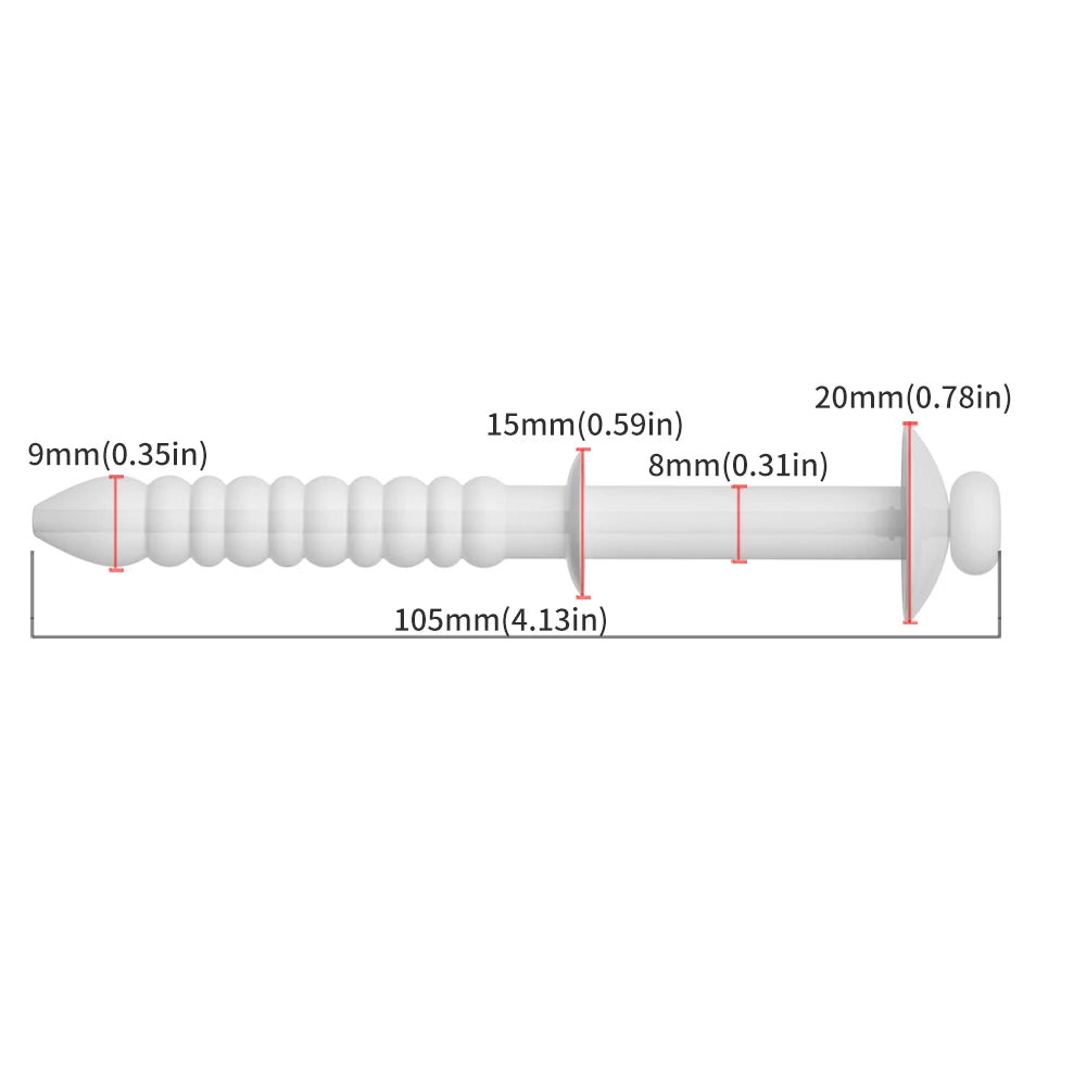 Silicone Beads With Hollow Plugs, Eyelets, Men's Wearing, Catheterization, Dilation, Urethral Obstruction, Adult Sexual Products Peaceful Pleasures Health and Wellness White L