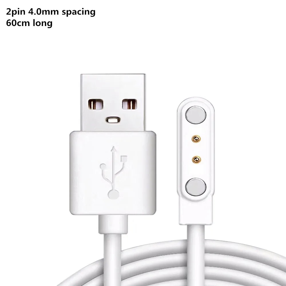 2/4Pin Magnetic Charging Cable 2.84/4.0/7.62mm Spacing Charging Cable For Smart Watch Wristwatch Juicer USB Power Charger Peaceful Pleasures Health and Wellness 2