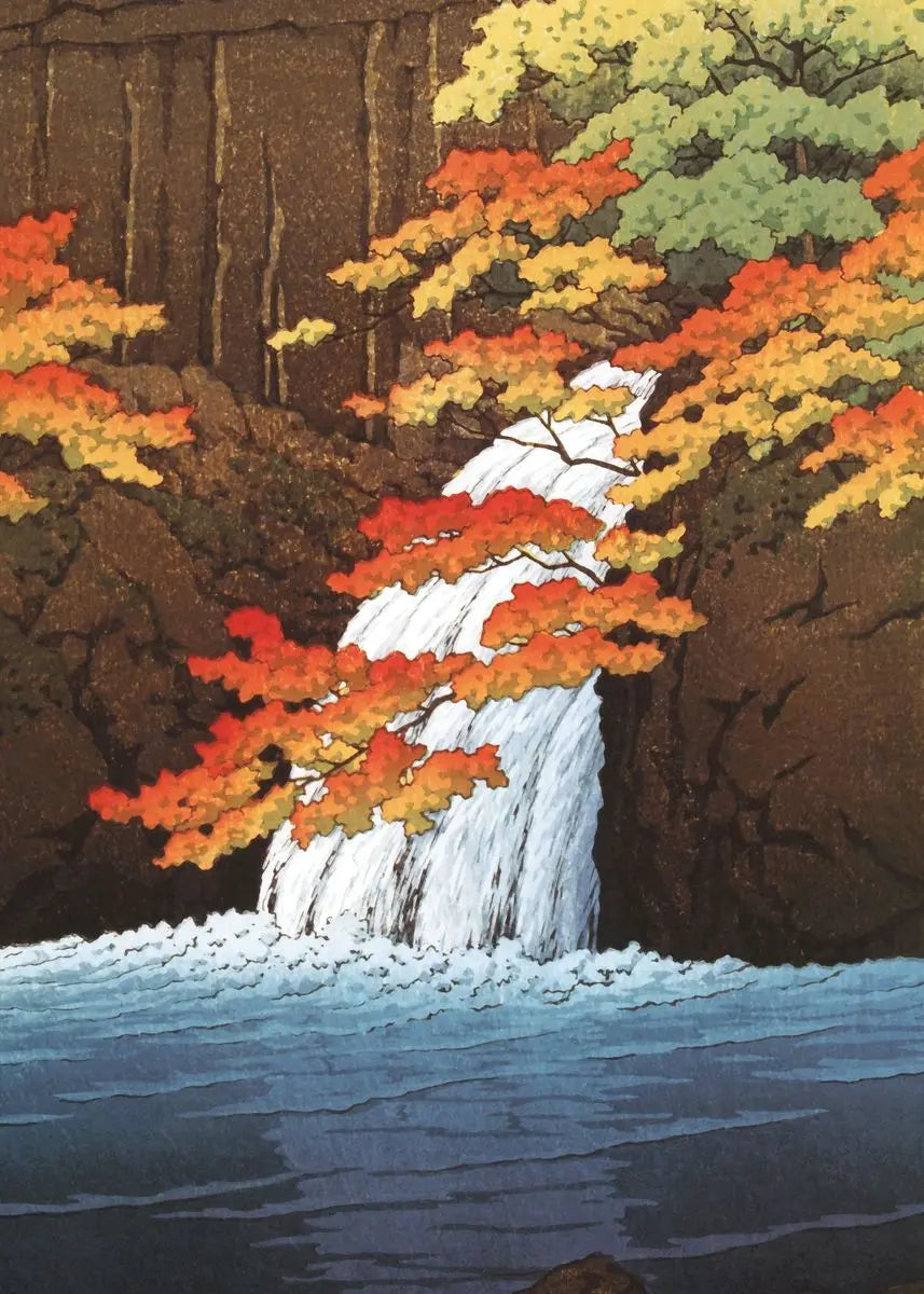 Hokusai Japanese Waterfall Ukiyo-e Canvas Wall Art Poster Canvas Wall Art Peaceful Pleasures Health and Wellness DM41-11 20x30cm Unframed