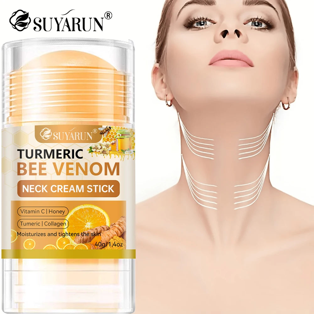 SUYARUN Turmeric Bee Venom Neck Cream Stick - Anti-Aging Firming, Wrinkle Reduction, Portable Moisturizer for all people. Peaceful Pleasures Health and Wellness