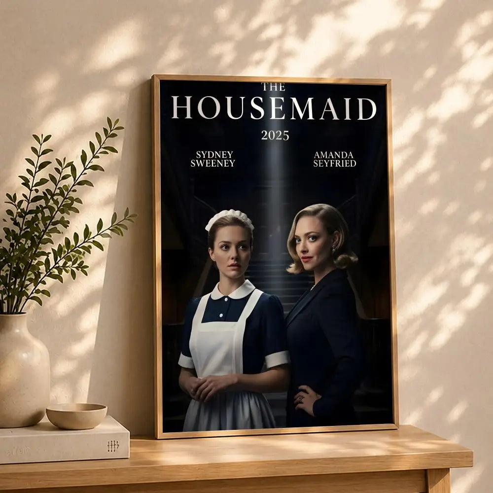 Movie T-The HousemaidS Poster HD Self Adhesive Waterproof Wall Art Ideal for Home Office Dorm Bedroom Great Gift Peaceful Pleasures Health and Wellness White4 50X70cmNoframe
