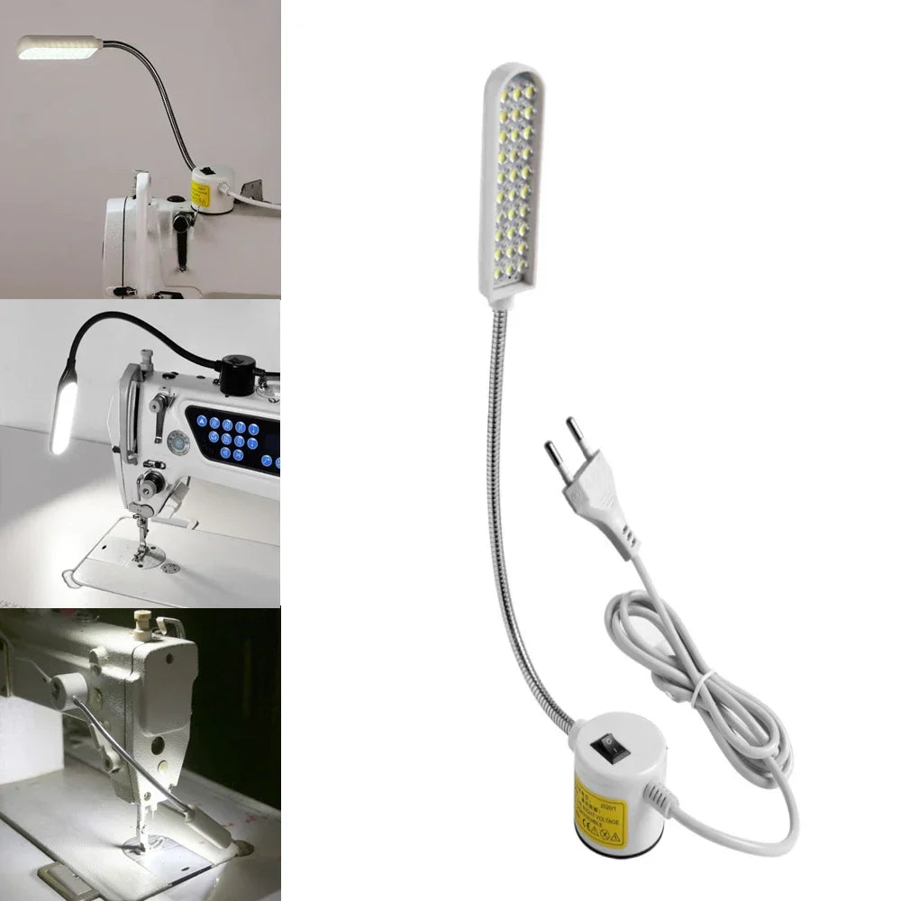LED Sewing Machine Lamp – 360° Gooseneck & Magnetic Base