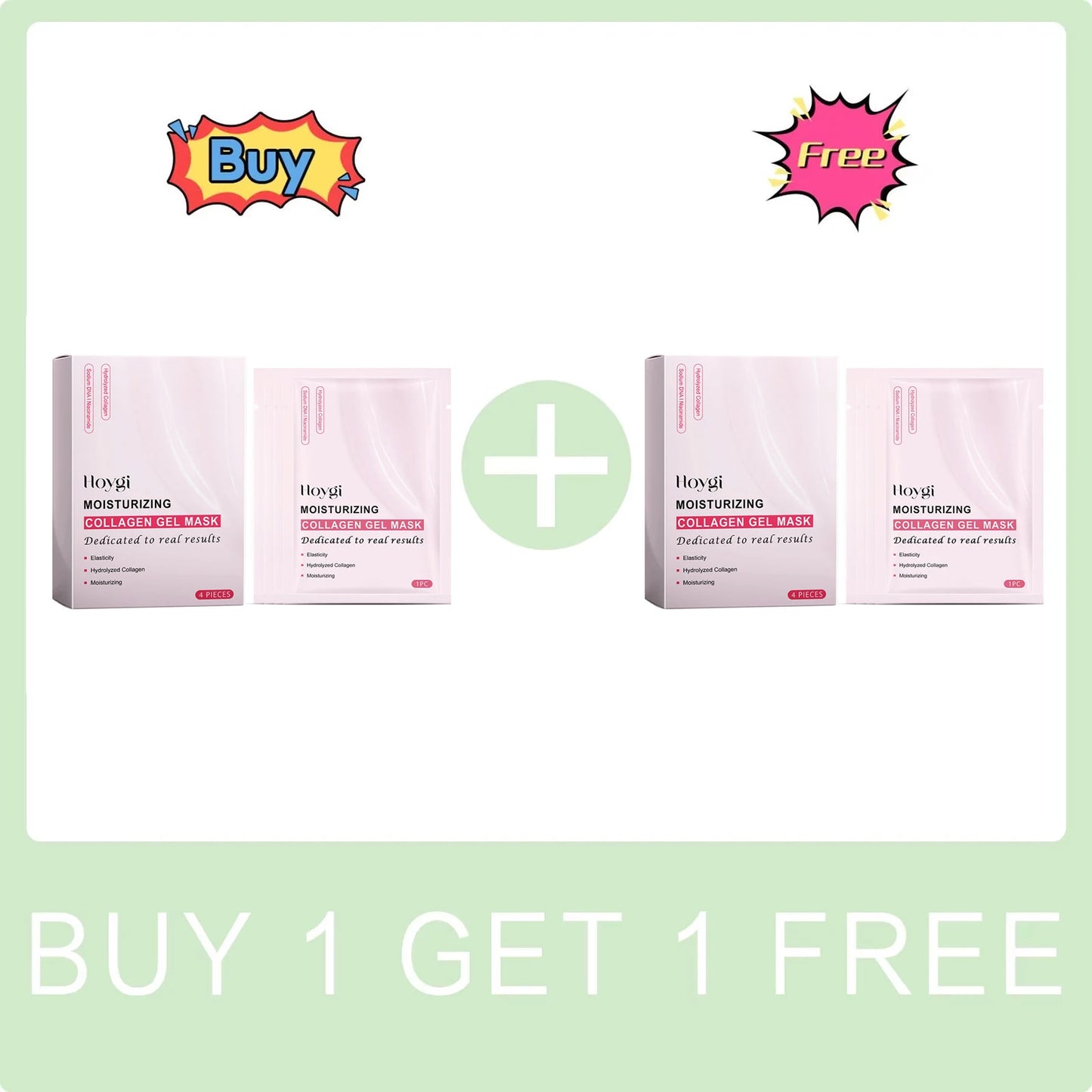 Hydrolyzed Collagen Sheet Mask Reduce Fine Lines Increase Skin Elasticity Firming Nourishing Shrink Pores Sodium DNA Facial Mask Peaceful Pleasures Health and Wellness Buy 1 Get 1 Free