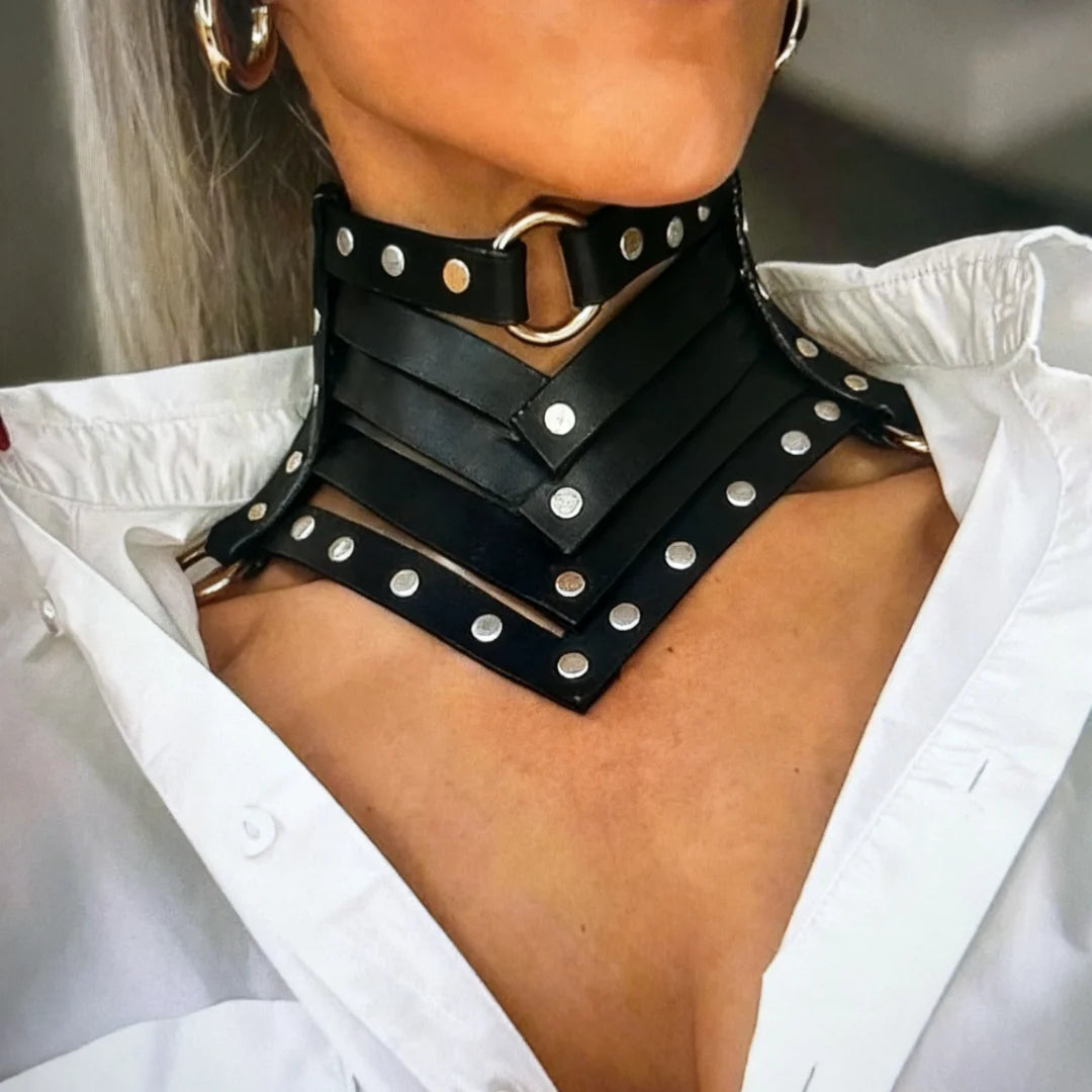 Black Sexy Trendy Rock Gothic Collar Necklaces Jewelry Leather Belt