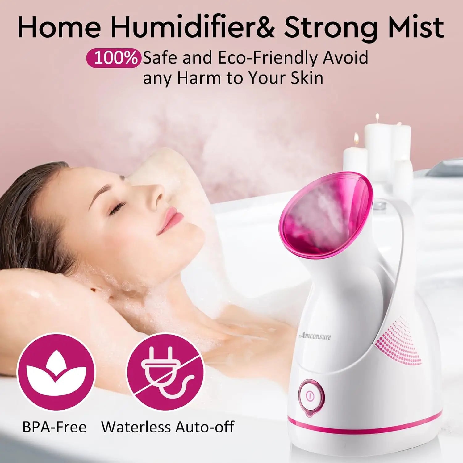 Facial Steamer - Nano Ionic Face Steamer Warm Mist Steamer for Home Sauna SPA, Humidifier for Face Steamer for Deep Cleaning Peaceful Pleasures Health and Wellness