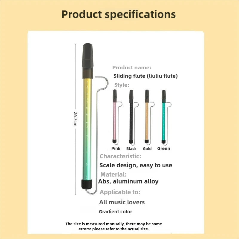Metal Slide Whistle Scale Sliding Flute Steel Rod Musical