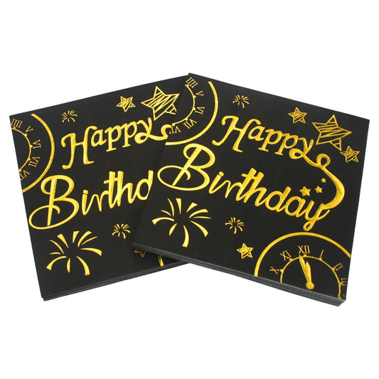 Gold Disposable Napkins of Cocktail for Mr and Mrs Birthday or Wedding Perfect for Parties and Elegant Dining Occasion Peaceful Pleasures Health and Wellness 2 Bag Black
