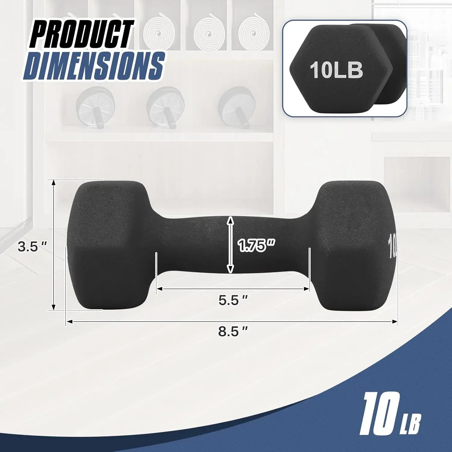 Anti-Slip Neoprene Hexagon Dumbbell Set – Home Gym Peaceful Pleasures Health and Wellness