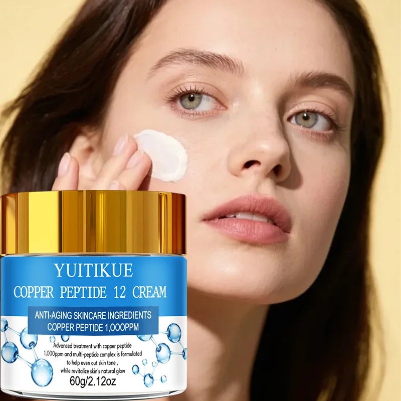 YUITIKUE Copper Peptide 12 Cream 60g 1000ppm Formula to Even Skin Tone & Revitalize Skin's Natural Glow Peaceful Pleasures Health and Wellness