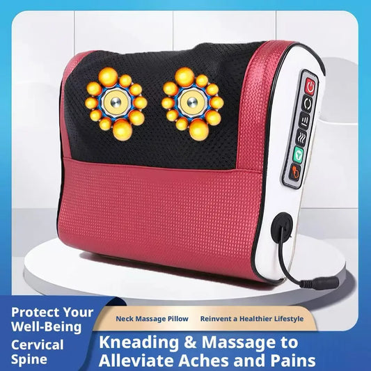 Multifunctional Massage Pillow for Neck Shoulder Back Waist Heating & Kneading Full Body Relaxation Massager for Home Use Peaceful Pleasures Health and Wellness