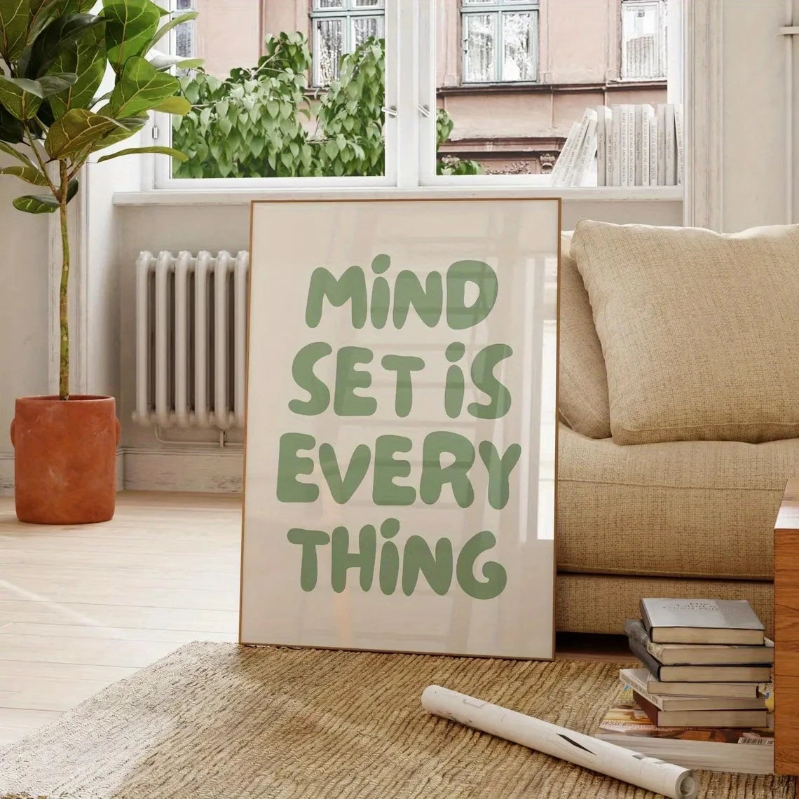 Sage Green Motivational Quote Canvas Wall Art Print | Decor