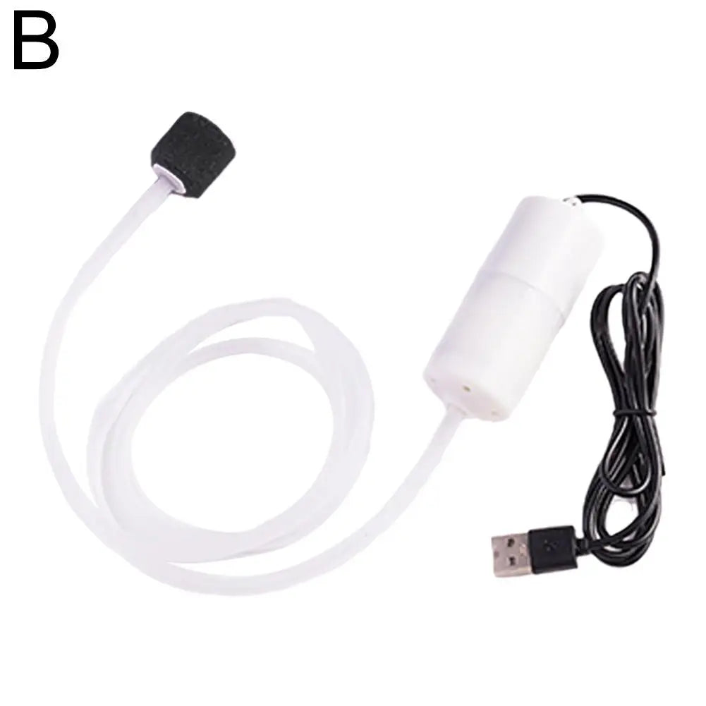 Portable Mini Fish Tank Oxygen Pump for Aquariums Peaceful Pleasures Health and Wellness White