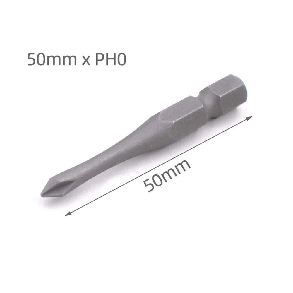 50mm Hex Screwdriver Bits Set – PH1 PH2 PH3 & Slotted SL3–SL6