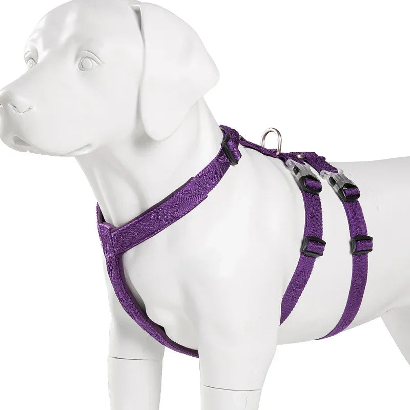 TRUELOVE Pet Harness Double-H Nylon Personalized Dog Harness NO PULL Reflective Breathable Adjustable YH1803 Peaceful Pleasures Health and Wellness Purple XL China Mainland