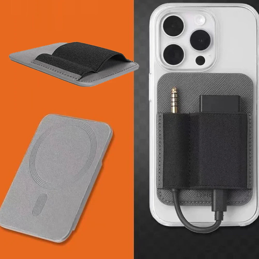 MagSafe DAC Leather Pouch – Magnetic Lock & Elastic Bands