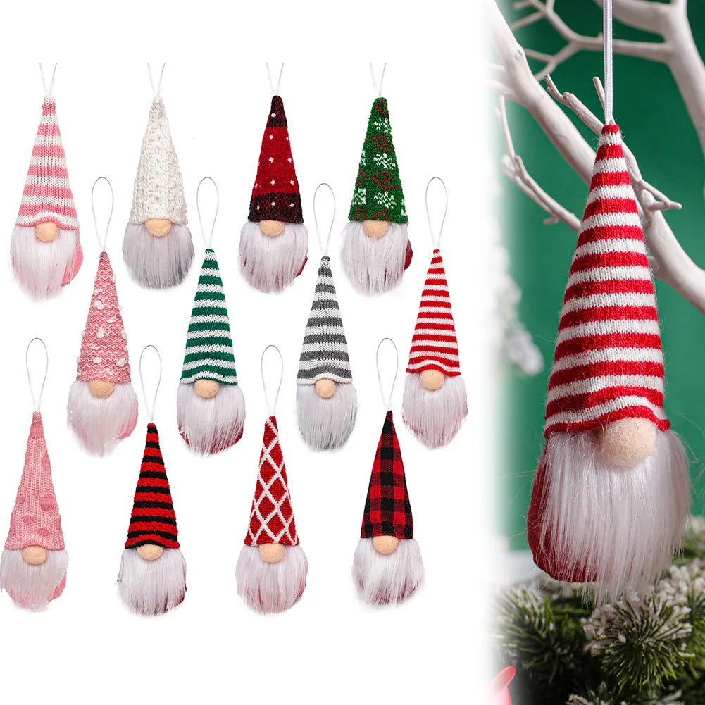 Christmas Faceless Gnome Ornaments – Soft Felt Pendants, Set of 3
