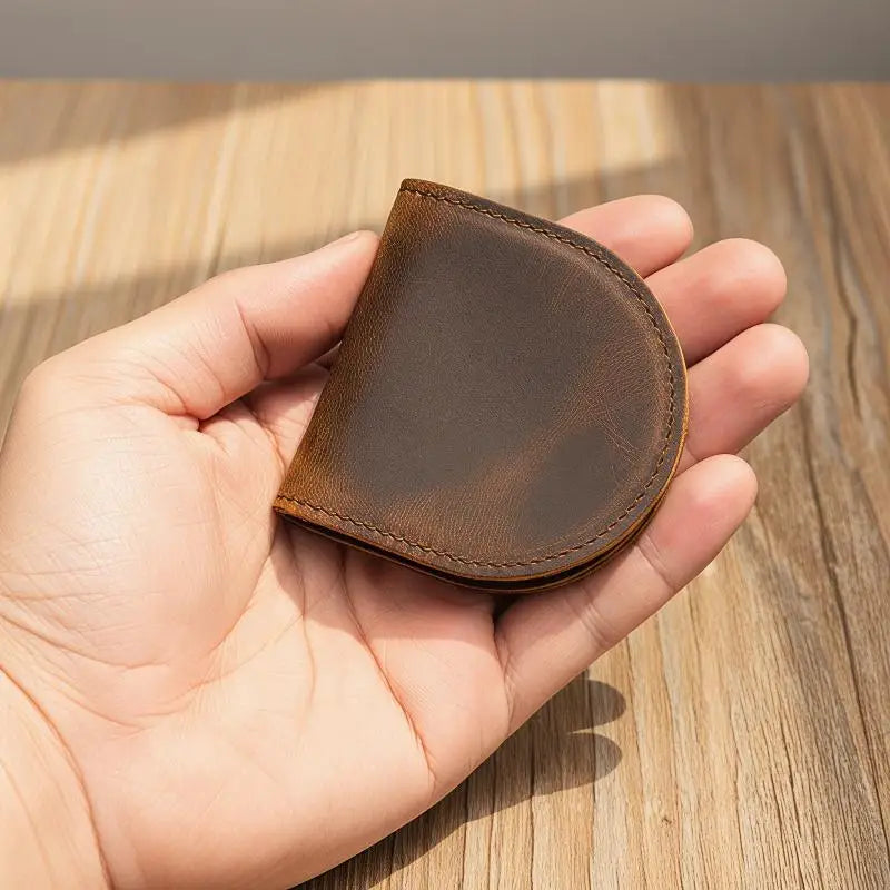 Mini Genuine Leather Coin Wallet – Hasp Purse for Women & Kids