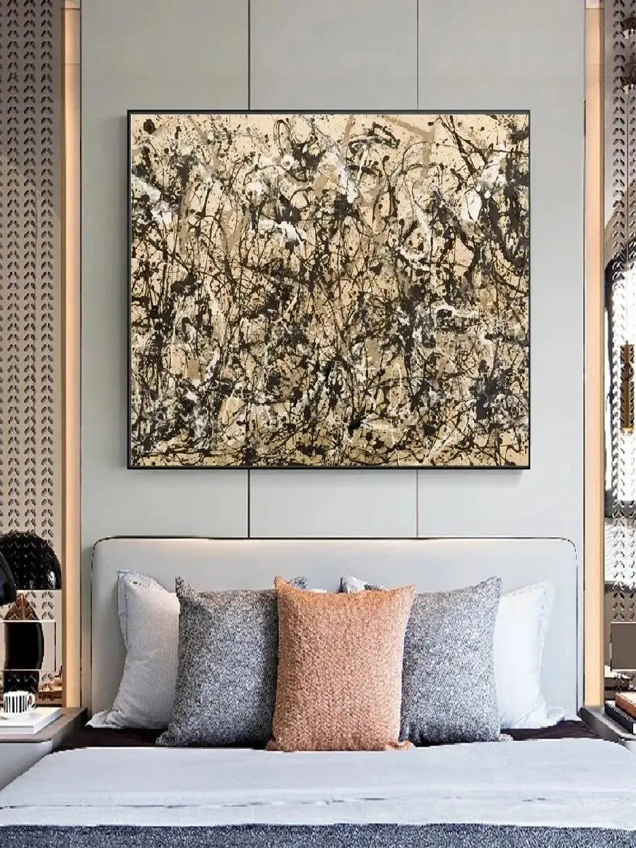 Jackson Pollock Abstract Oil Paintings on Canvas Famous Art Prints for Living Room Wall Decor Modern Art Posters Peaceful Pleasures Health and Wellness