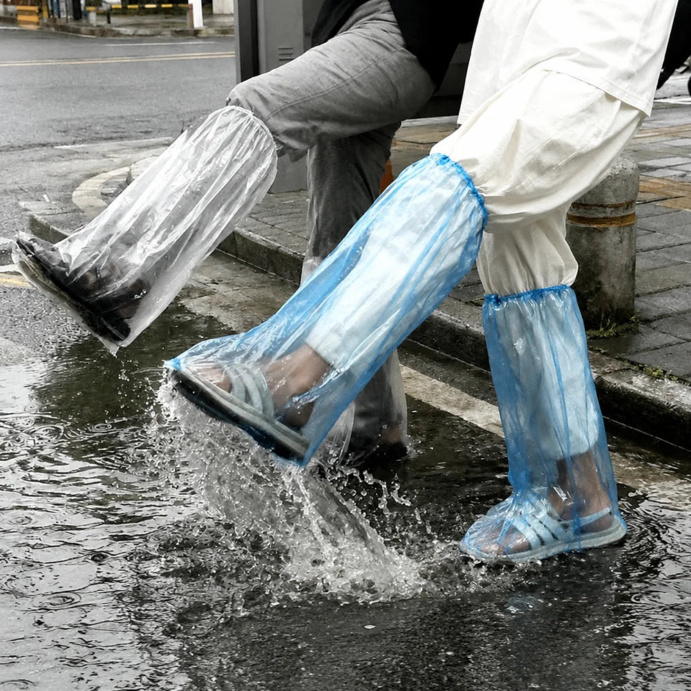 Waterproof Adult Poncho & 10 Disposable Shoe Covers Rain Set