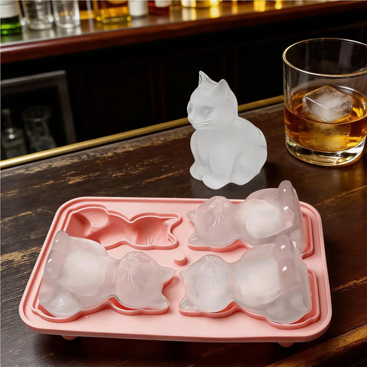 Cat-Shaped Silicone Ice Cube Tray Mold – 3D Animal Ice Maker Silicone Ice Mold Oasis Select