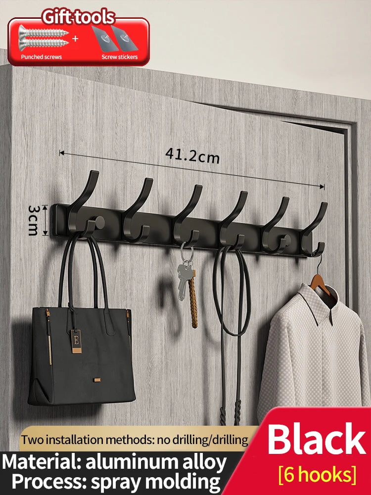 No-Drill Aluminum Wall Hook – Coat, Robe & Bag Hanger Organizer