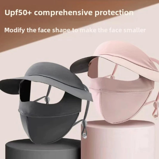 Summer UV protection Polyester Ice Silk Mask Portable Sunshade Breathable Sunscreen Mask Outdoor With Brim Sun Protection Hats Peaceful Pleasures Health and Wellness