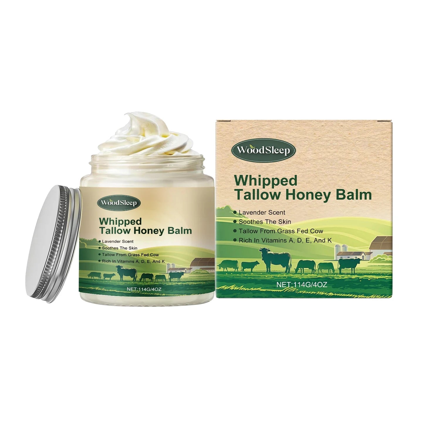 WOODSLEEP Beef Tallow Honey Body Cream | Deep Moisturizer