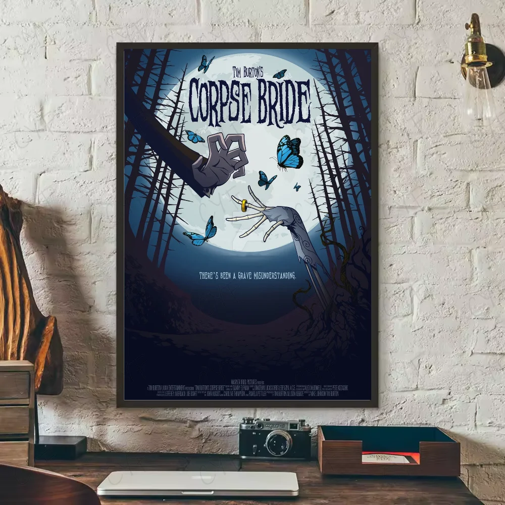 Corpse Bride Cartoon Poster – HD Waterproof PVC Wall Art Decor Wall Art Poster Peaceful Pleasures Health and Wellness z8 40X50cmNoframe