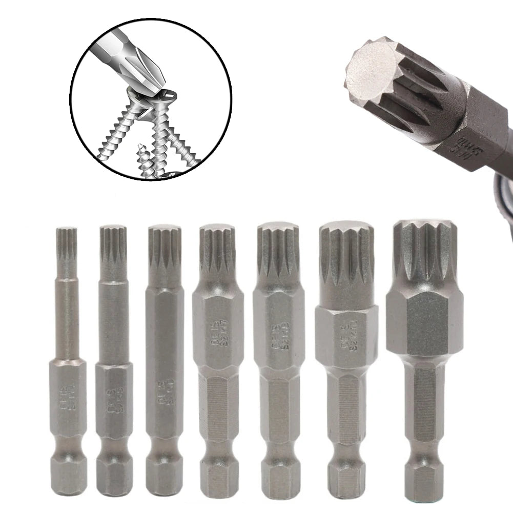 12 Point Torx Screwdriver Bit Alloy Steel Magnetic 1 4'' Hex Shank
