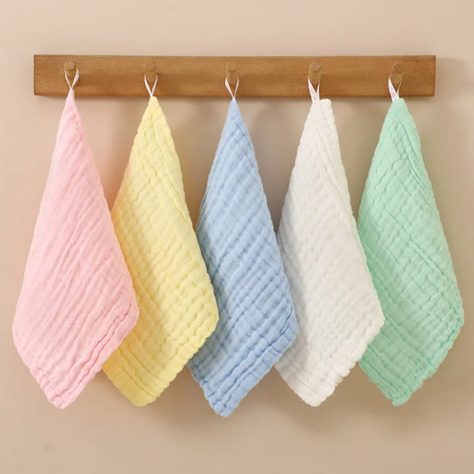 Soft Muslin Baby Washcloths – Gentle Newborn Face Towels Baby Washcloths Peaceful Pleasures Health and Wellness MULTI