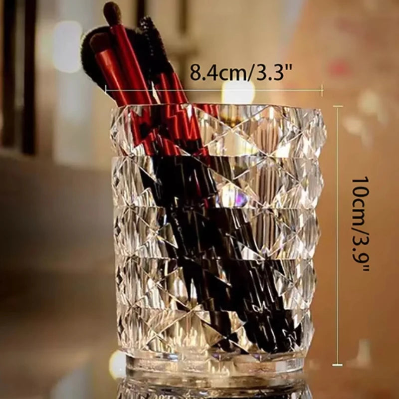 Home Cosmetic Storage Dustproof Makeup Brush Storage Bucket Cosmetic Brush Holder Cup Transparent Pen Holder For Dressing Table Peaceful Pleasures Health and Wellness