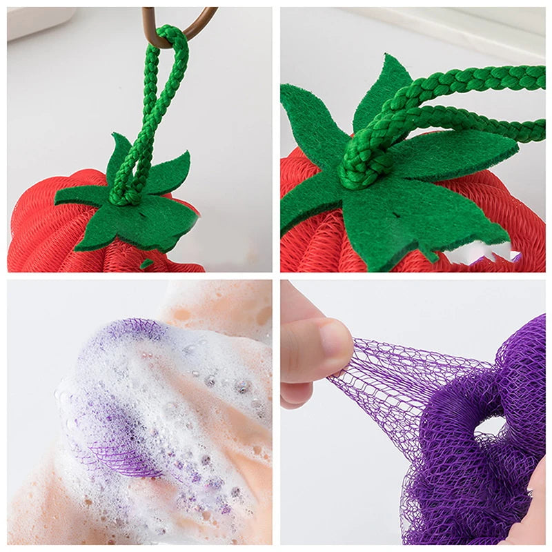 Fruit & Veggie Dopamine Bath Ball – Fun Bubble Bath Sponge