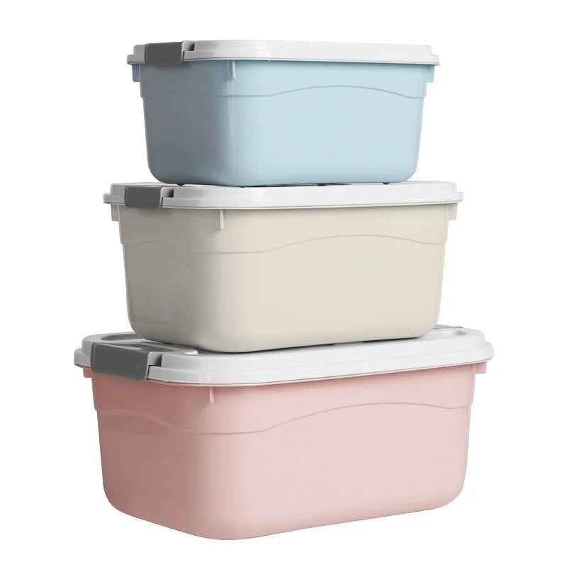 Large Plastic Storage Bins with Lids, Foldable Handled Organizer Box for Clothes Toys Snacks, Big Household Storage Container Peaceful Pleasures Health and Wellness