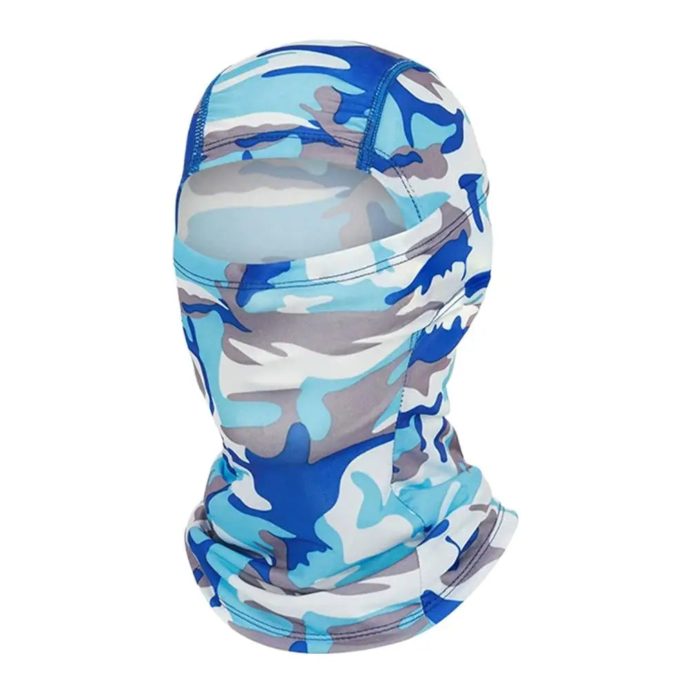 Full Face Mask for Men Women Camouflage Motorcycle Balaclava Quick Dry Cycling Headwear Fishing Skiing Sun Hood Hat 10 Colors Peaceful Pleasures Health and Wellness Sky Blue