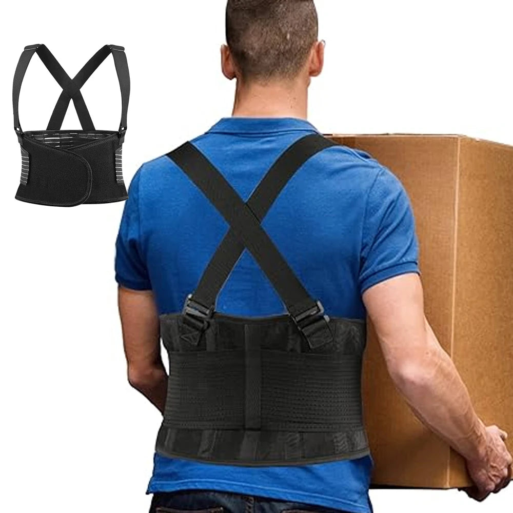 1PC Heavy-Duty Back Brace for Men & Women – Lower Back Support for Lifting, Pain Relief, and Posture Correction – Ideal for Work Peaceful Pleasures Health and Wellness