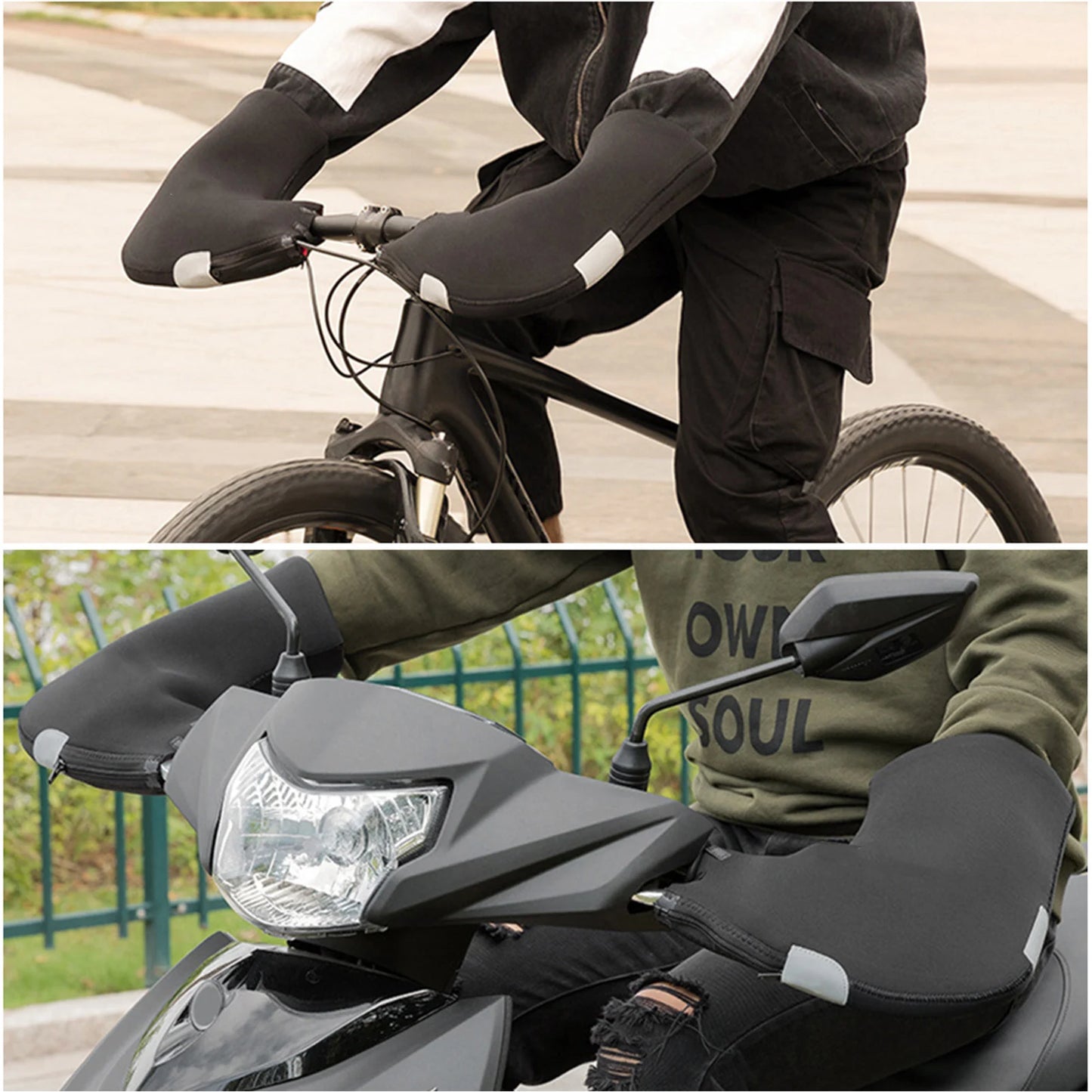 Winter Bicycle Handlebar Warm Gloves Windproof Bike Mittens Cold
