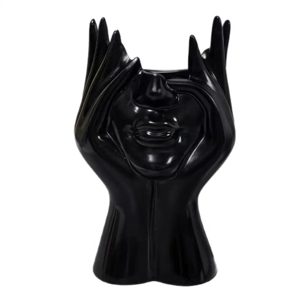 Abstract Face Sculpture Desk Organizer for Modern Spaces Peaceful Pleasures Health and Wellness B