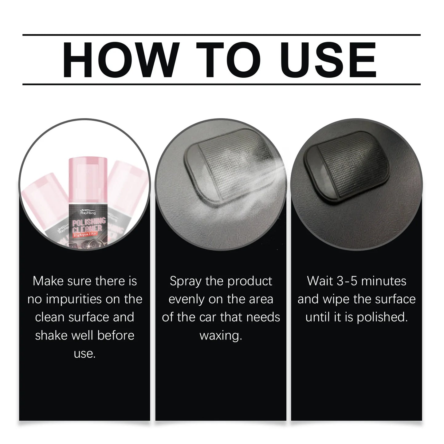 RayHong Car Interior Polish & Leather Cleaner | 100ml