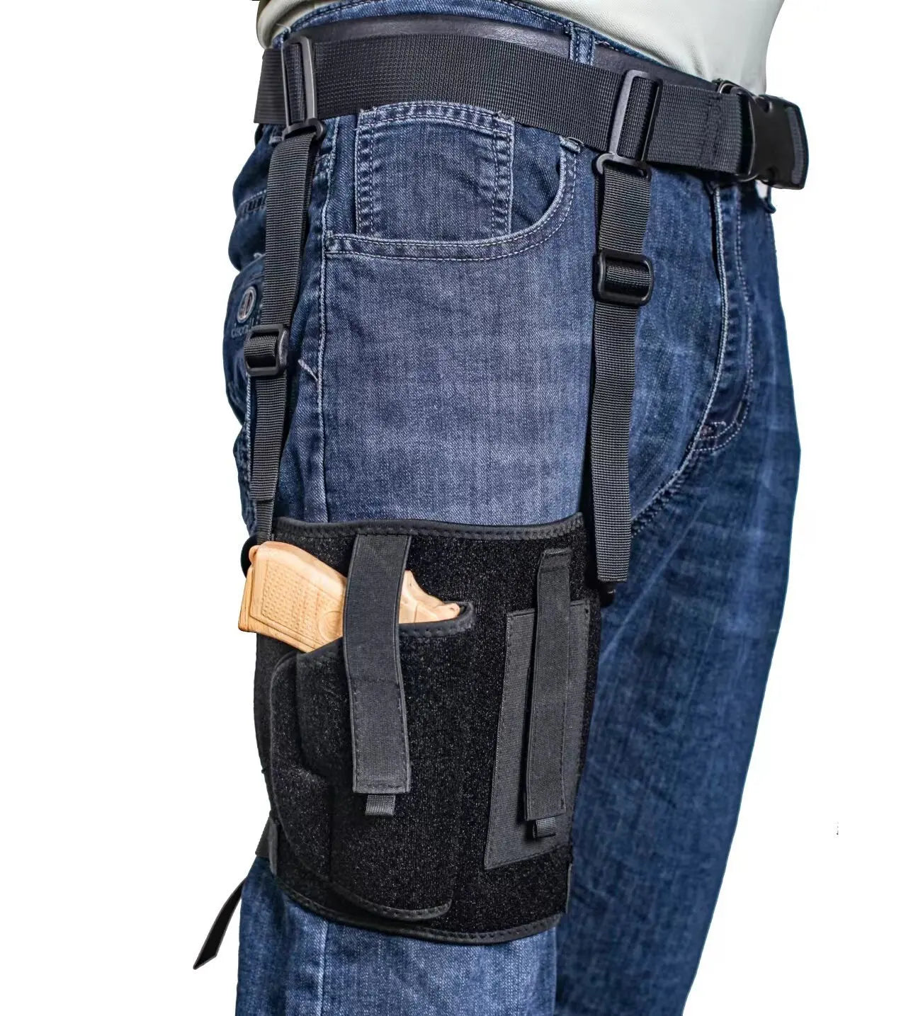 Tactical Neoprene Thigh Holster | Universal Leg Gun Bag Tactical Thigh Holster Peaceful Pleasures Health and Wellness black color
