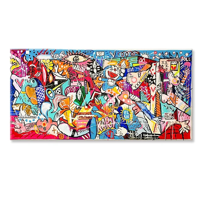 Abstract Wall Art Picture Picasso Famous Painting 《Guernica》Posters Canvas Painting for Modern Living Room Home Office Decor Peaceful Pleasures Health and Wellness 7 40x80cm