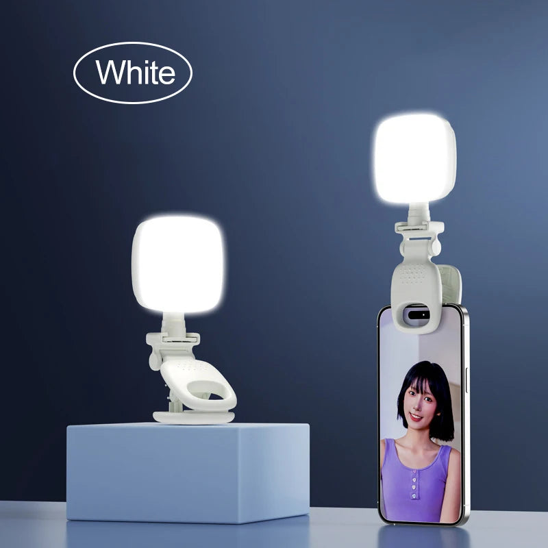 Portable Rechargeable Led Lamp Mirror With Light Light Ring Selfie Led Light Phone Light Clip Fill Light Selfie Lighting Camera Peaceful Pleasures Health and Wellness White(1pcs) China Mainland