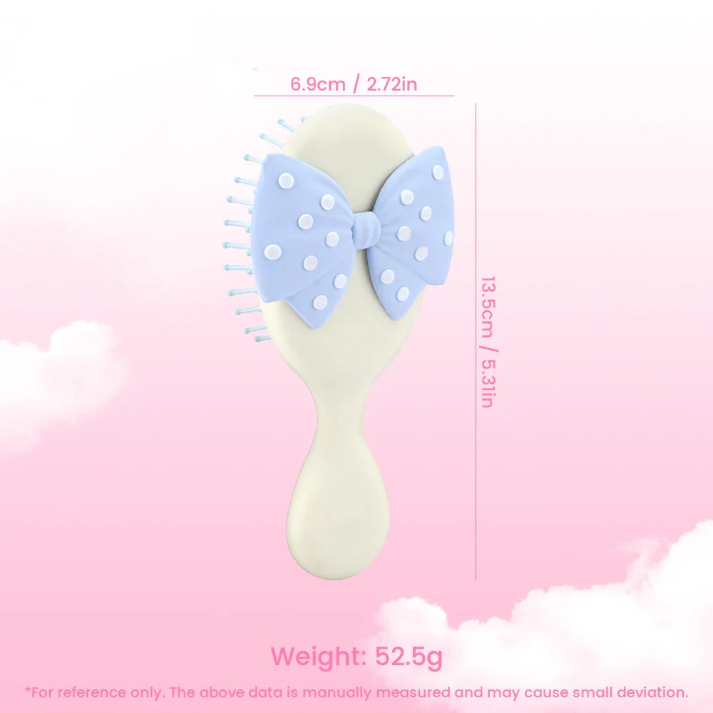 Mini Bow Air Cushion Hairbrush – Anti-Static Detangler Comb