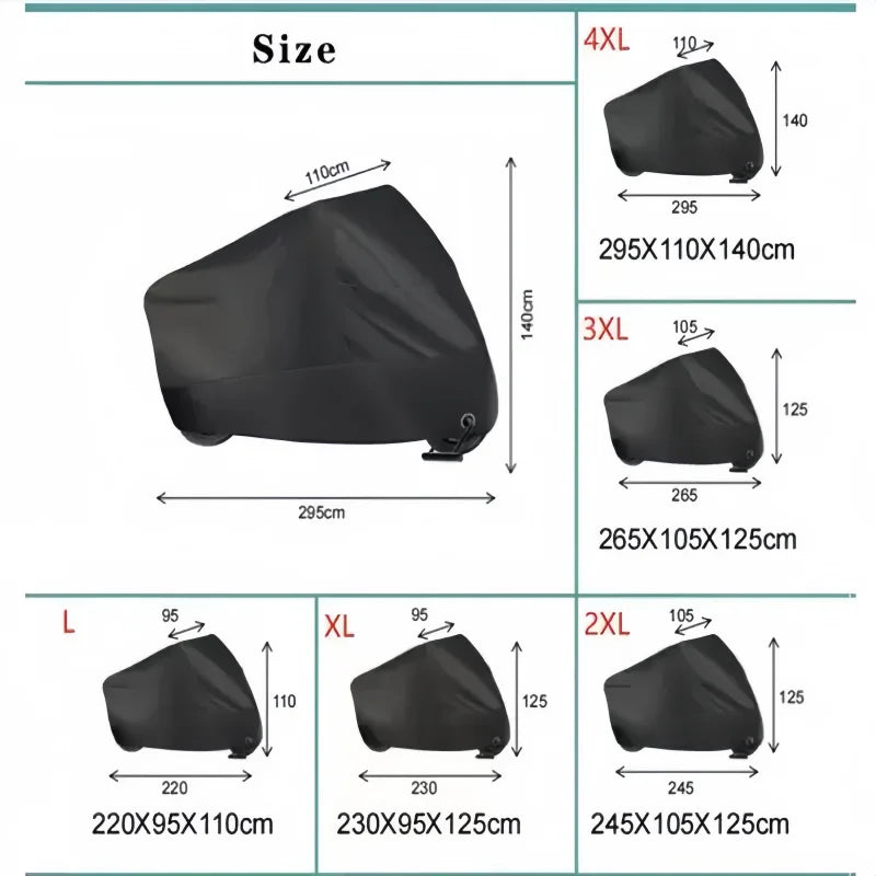 Universal Bicycle Motorcycle Cover Waterproof Dustproof Sun Protection Heavy Duty All-Weather Vehicle Cover for Outdoor Use Peaceful Pleasures Health and Wellness