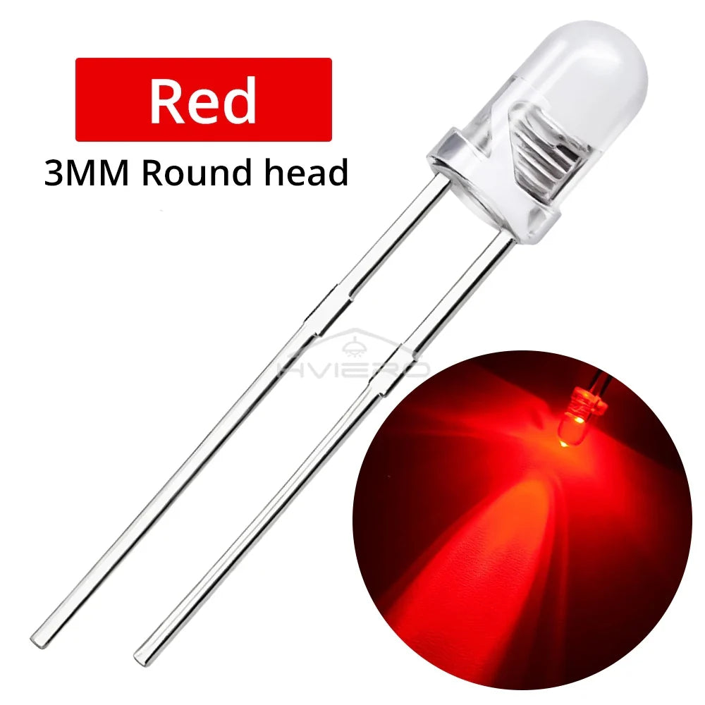 3mm LED Diode Assortment Kit 500/1000pcs – Multi-Color DIY