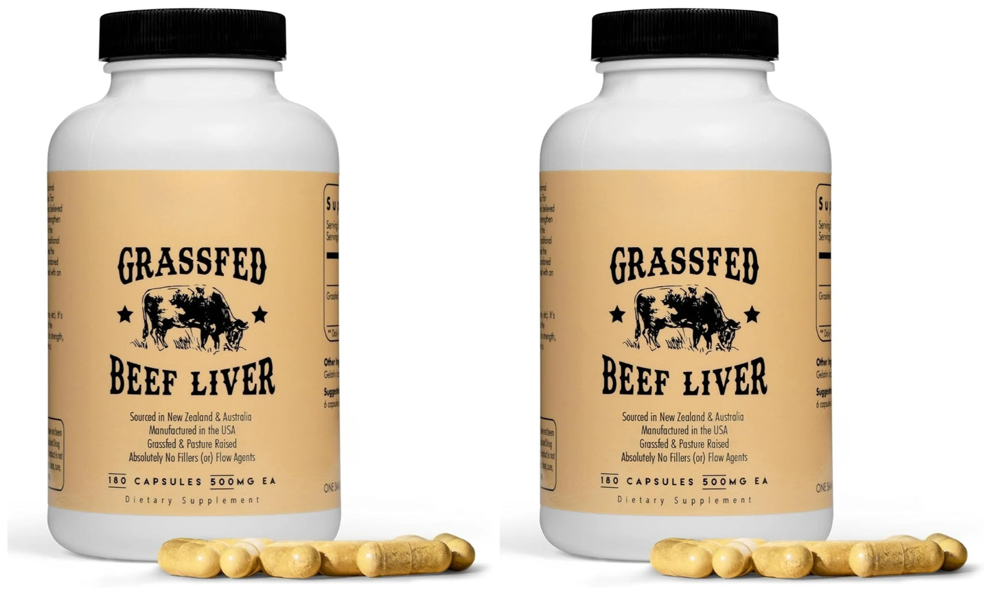 Grass Fed Beef Liver Capsules 180ct | 3000mg Per Serving