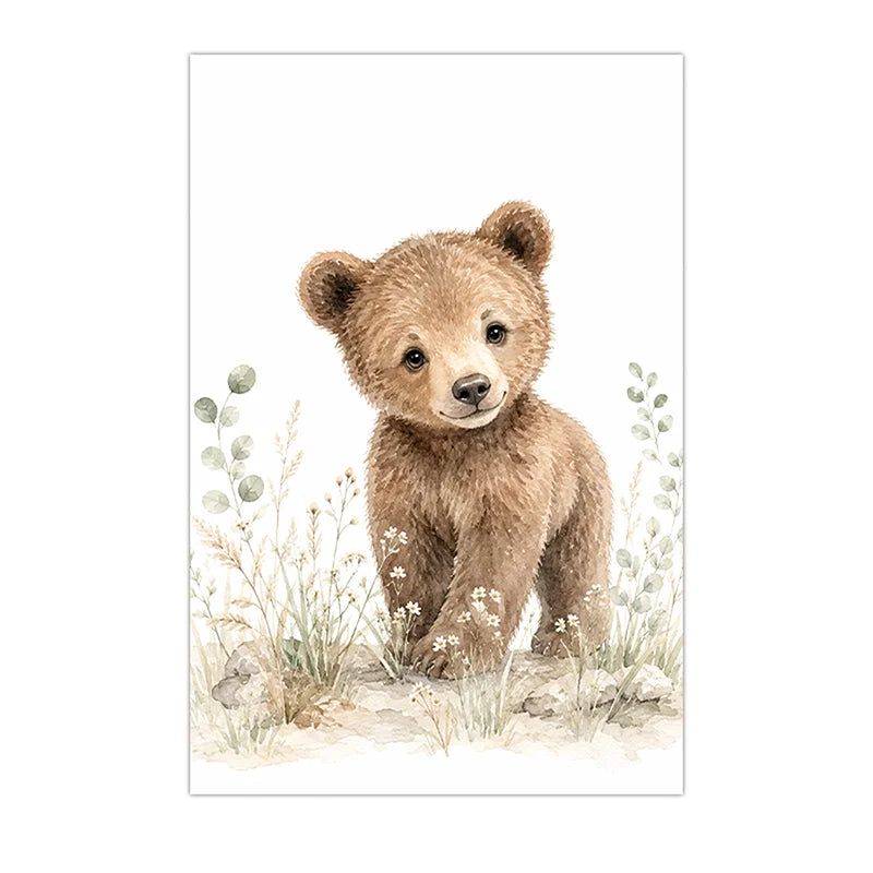 Personalized Letter Wall Art Cute Animal Canvas Painting Soft Nursery Poster Print Kids Room Wall Decor Peaceful Pleasures Health and Wellness